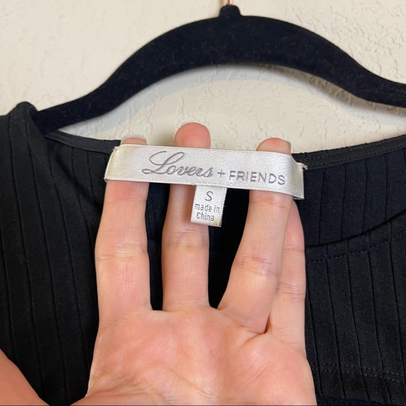 Lovers + Friends Cutout Ribbed Knit Mini Dress Black Size Small - Picture 3 of 5